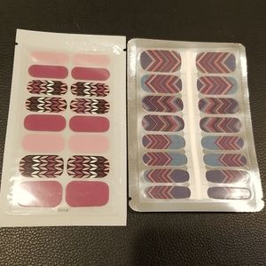Two Sets of Sweater Design Nail Wraps. No UV Light Required.